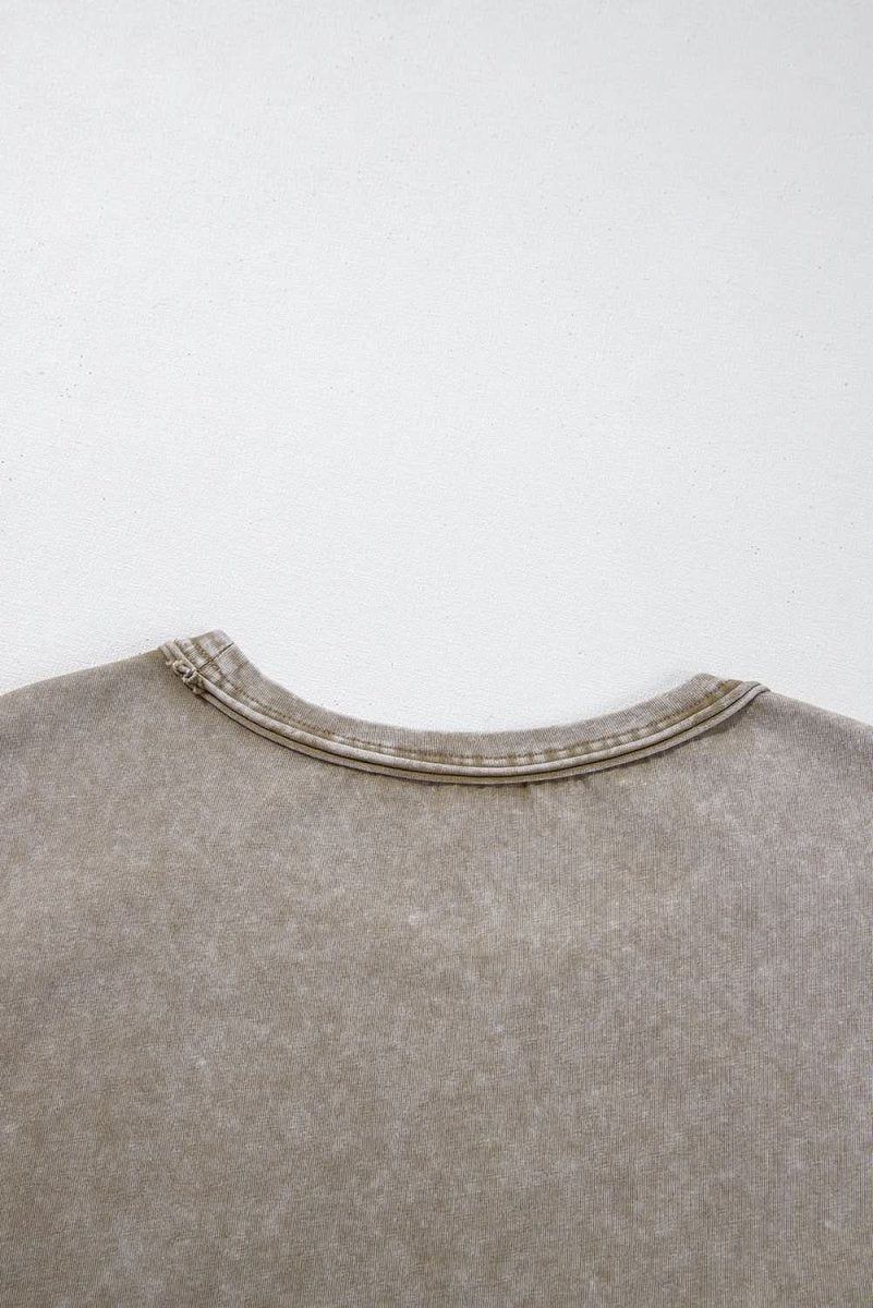 Sage Green Oversized Vintage Washed Dolman Sleeve Tee - Love Salve 