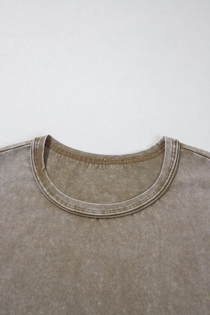 Sage Green Oversized Vintage Washed Dolman Sleeve Tee - Love Salve 