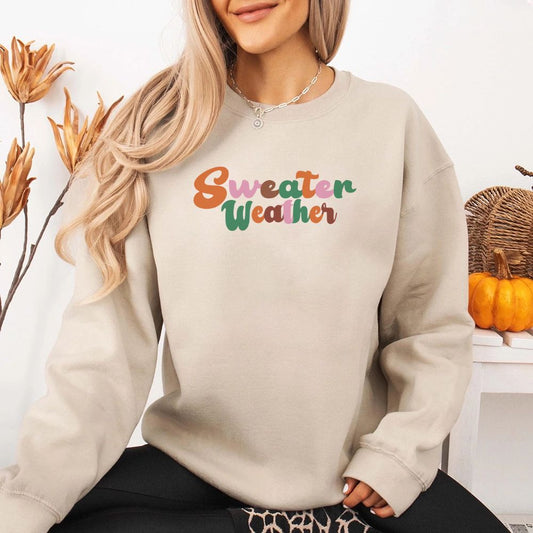 Sweater Weather Fall Vibes Sweatshirt Adorb Custom Tees