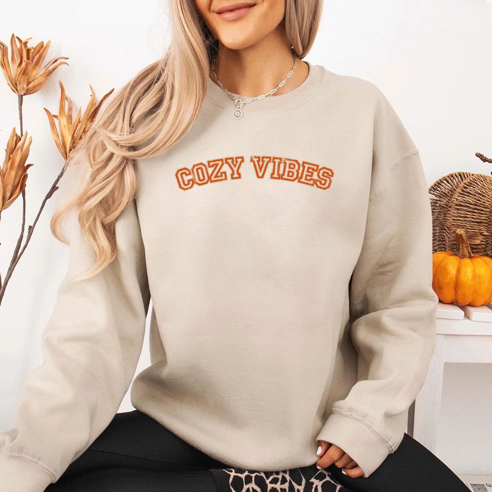 Cozy Vibes Fall Sweatshirt Adorb Custom Tees