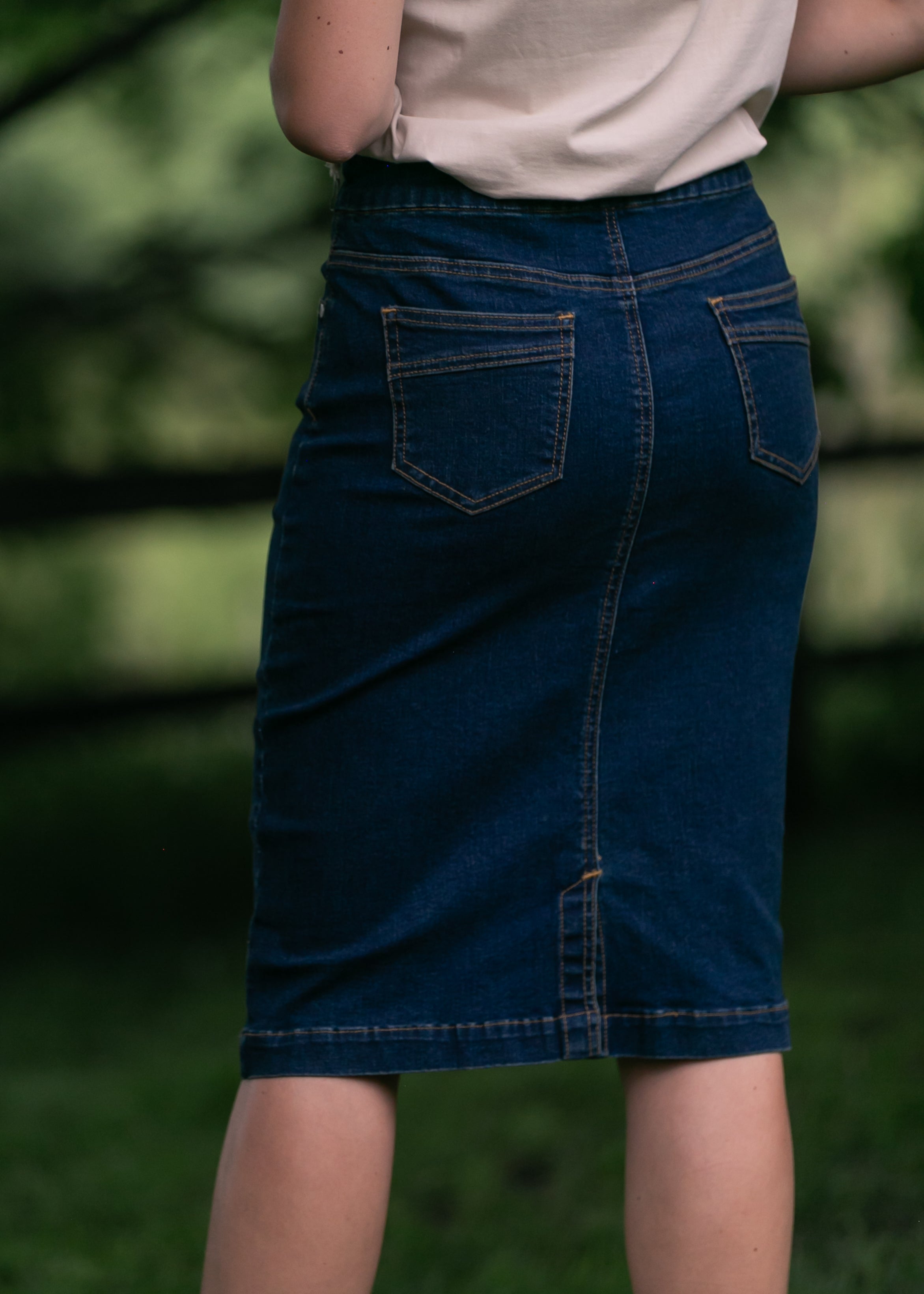 Sandra Denim Midi Skirt Inherit Co.