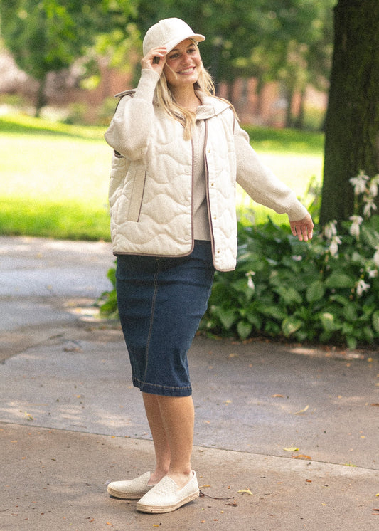 Sandra Denim Midi Skirt Inherit Co.