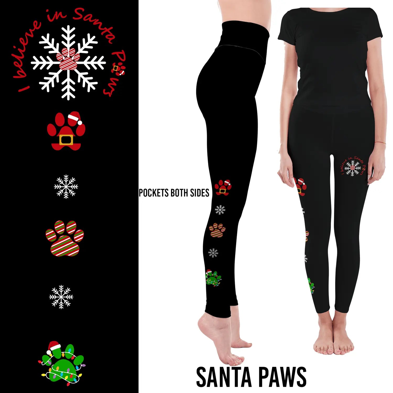 Santa Paws Leggings with Pockets MM