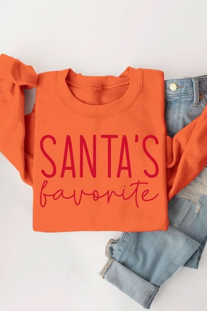 Santa's Favorite Graphic Fleece Sweatshirts - Love Salve