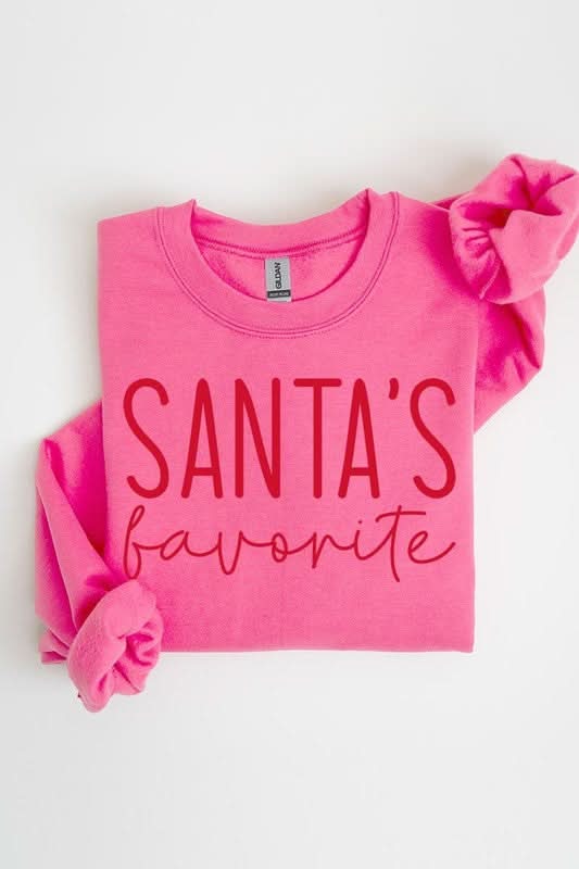 Santa's Favorite Graphic Fleece Sweatshirts - Love Salve