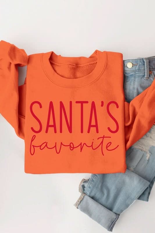 Santa's Favorite Graphic Fleece Sweatshirts - Love Salve