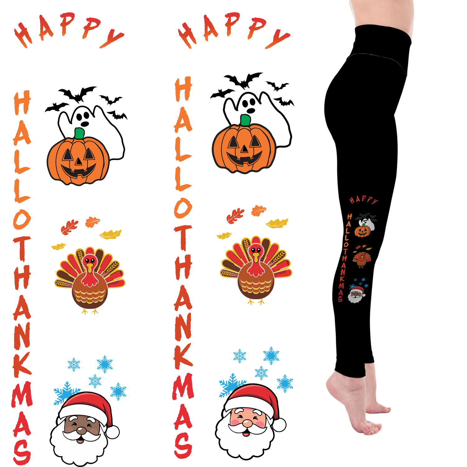 Happy  HalloThanksMas Leggings with Pockets MM