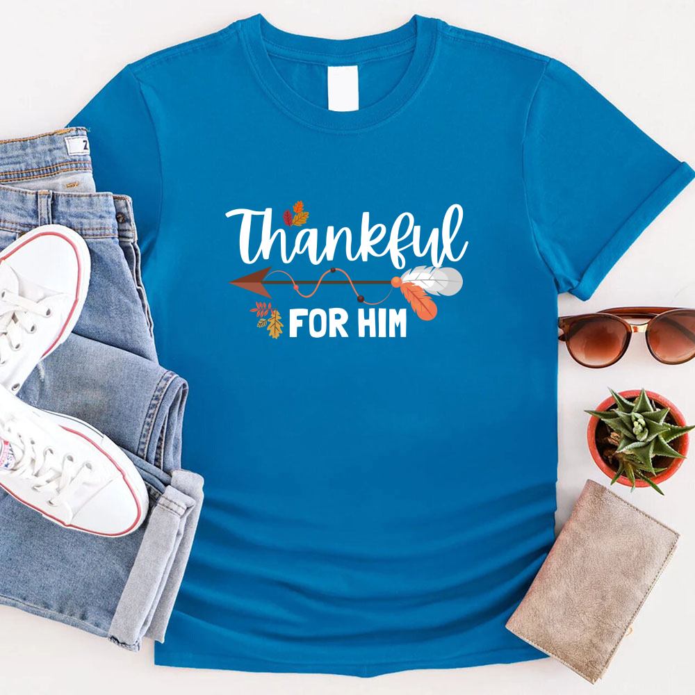 Thankful For Her/Him Valentines Couple T-Shirt – Cute Matching Holiday Tees - Love Salve
