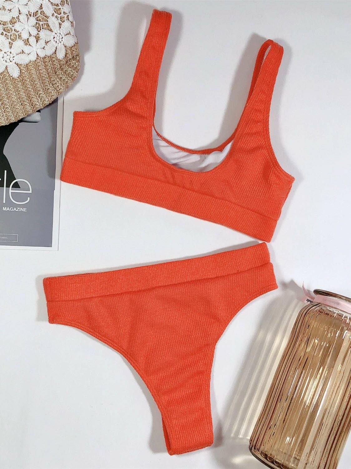 Scoop Neck Wide Strap Two-Piece Swim Set - Love Salve