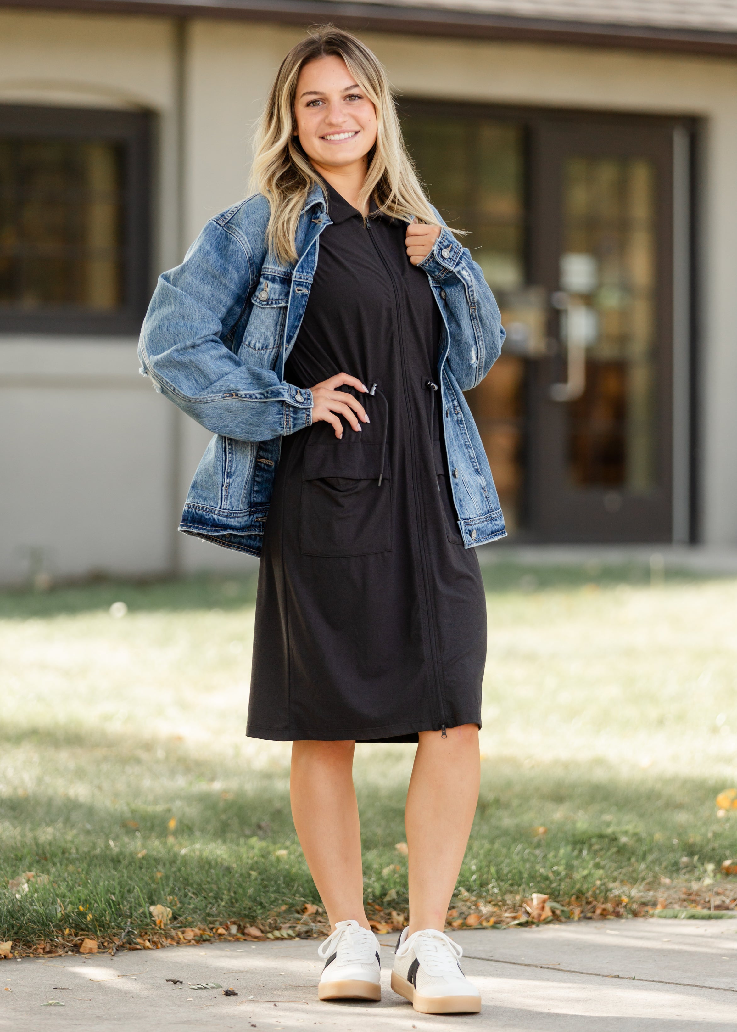 Back view of the Inherit Co. Scout Athletic Midi Dress, highlighting its flattering silhouette and versatile casual style.