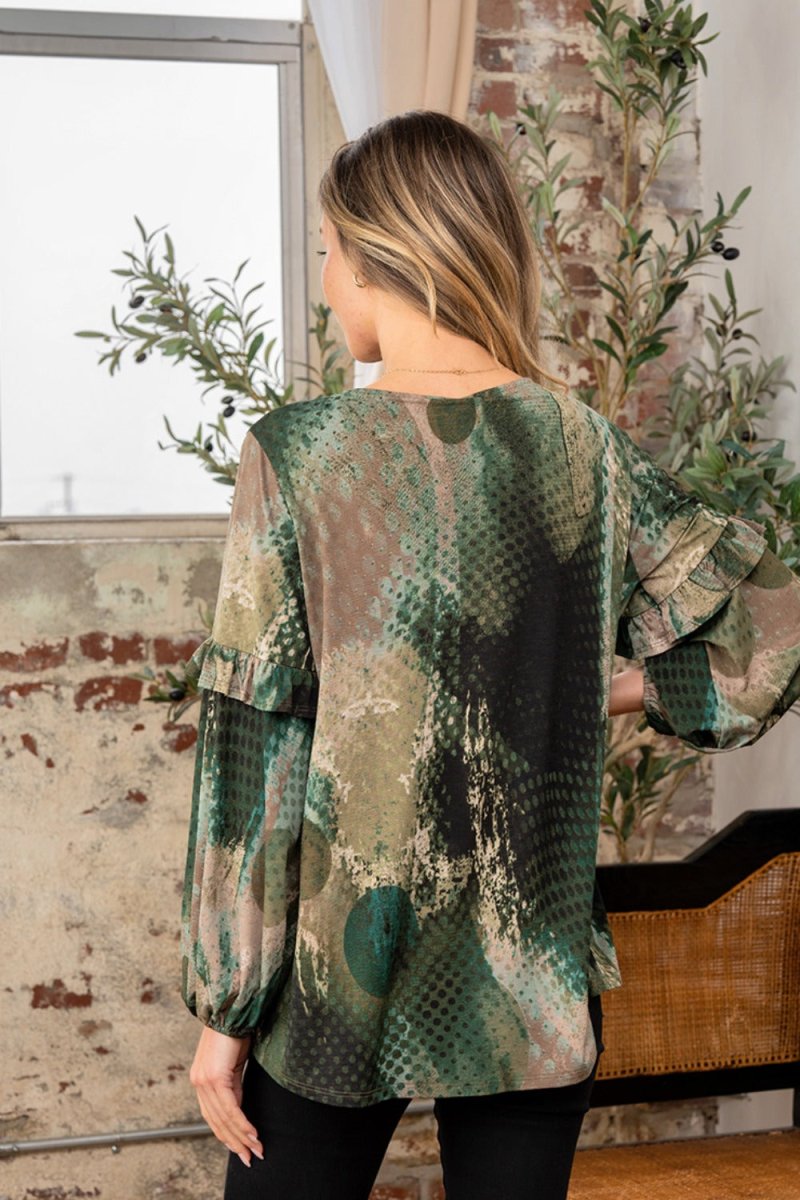 Sew In Love Full Size Snakeskin Print Long Sleeve Top - Love Salve 