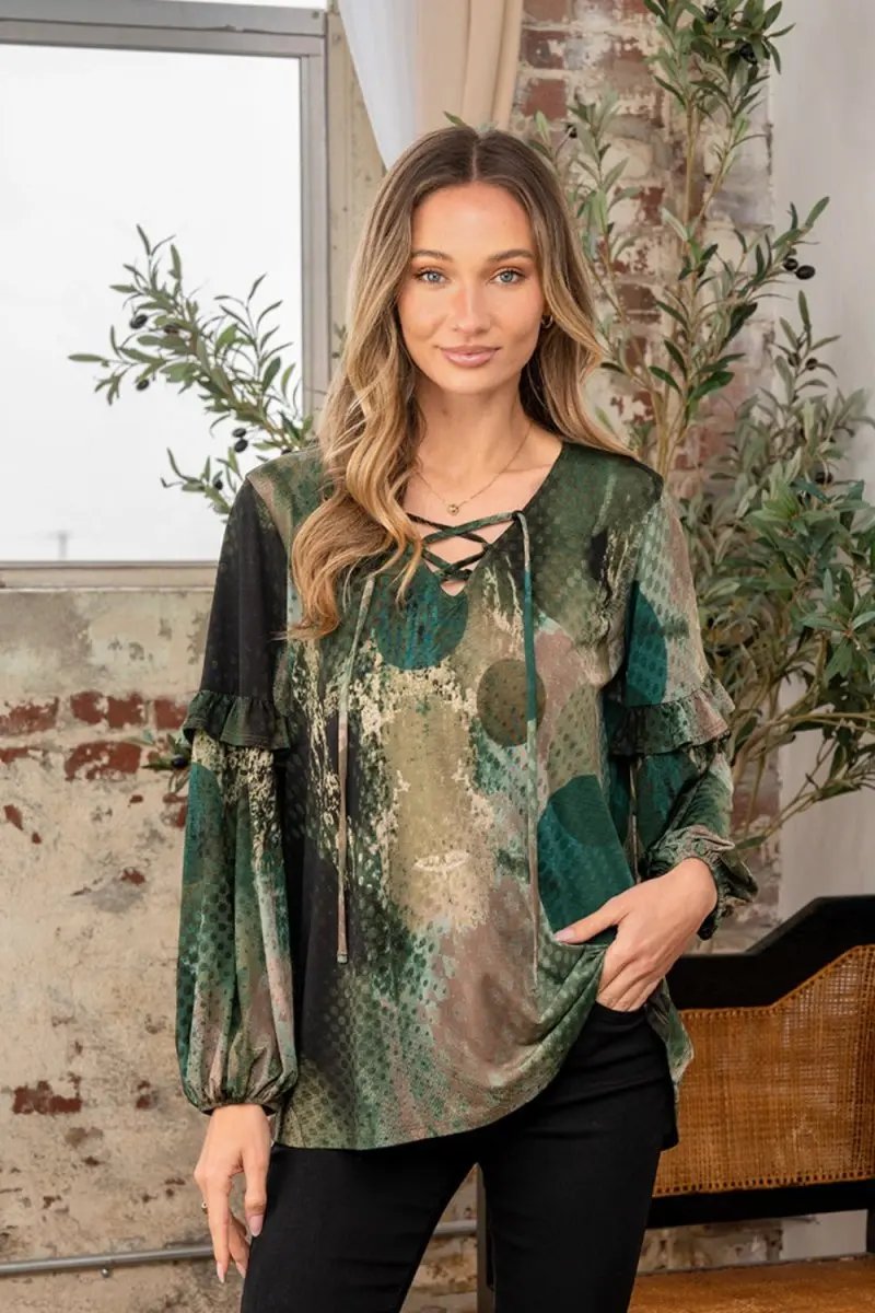 Sew In Love Full Size Snakeskin Print Long Sleeve Top - Love Salve 