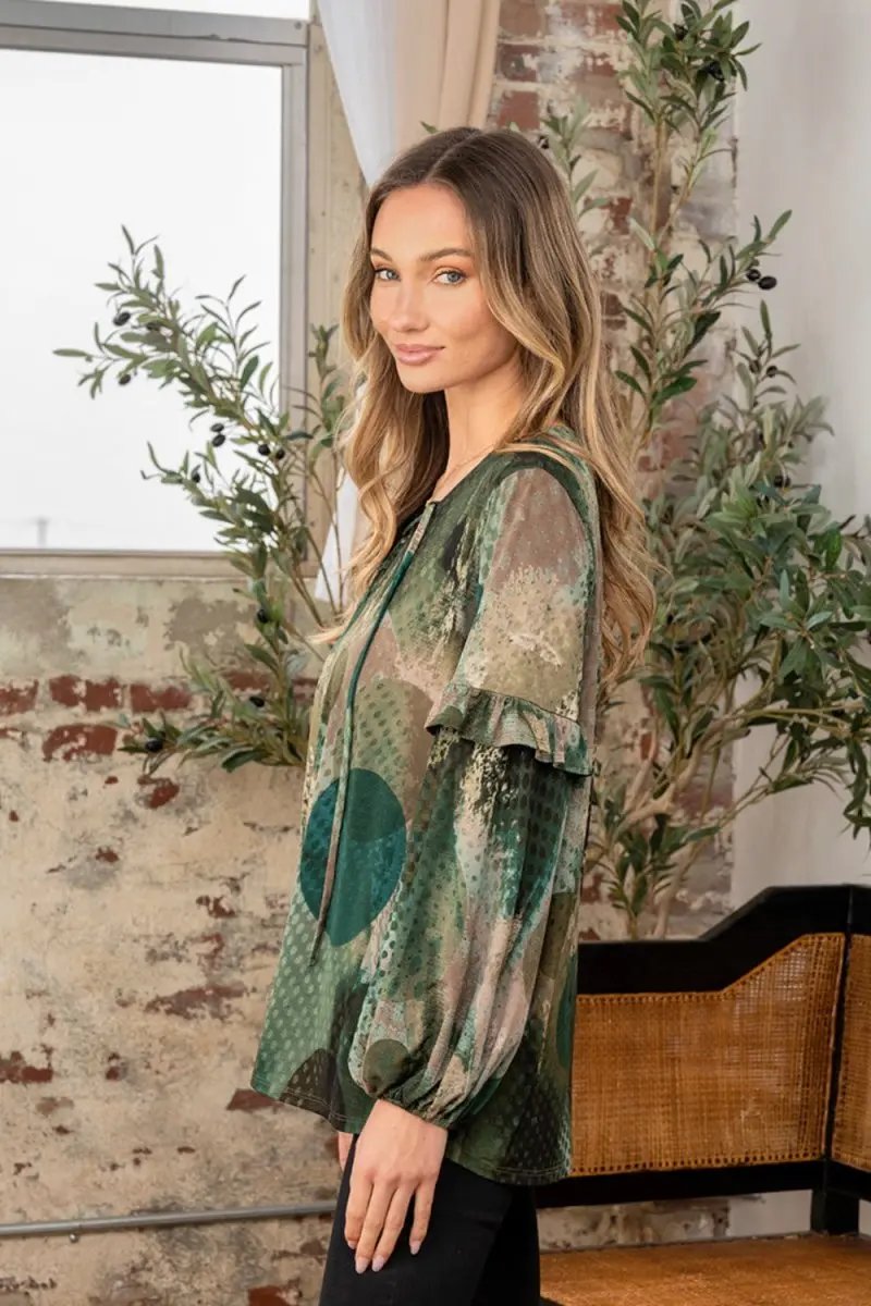 Sew In Love Full Size Snakeskin Print Long Sleeve Top - Love Salve 