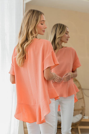 Sew In Love Round Neck Ruffled Top for Women’s Fashion - Love Salve 