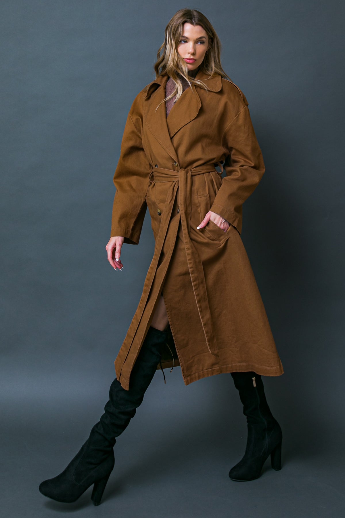 KEEPER OF MY HEART TWILL TRENCH COAT