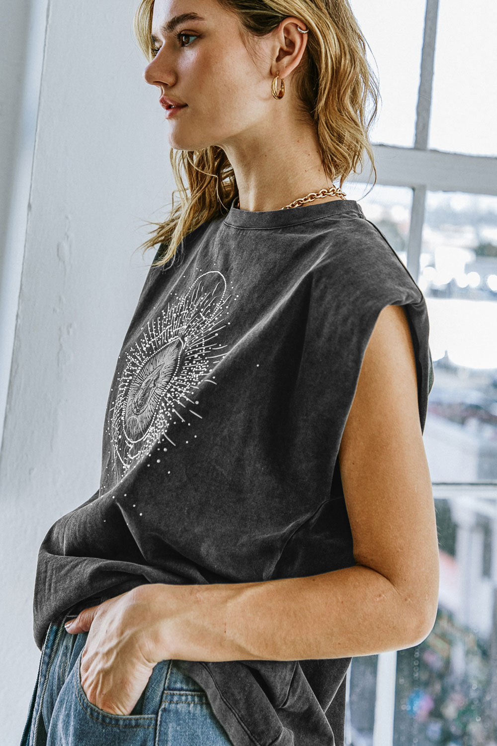 MY OWN PLANS WASHED KNIT TOP Flying Tomato