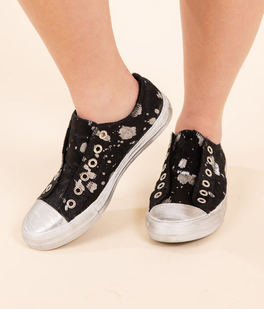 Shalomar Leopard Print Sneaker Black Cowhide Upper Naughty Monkey