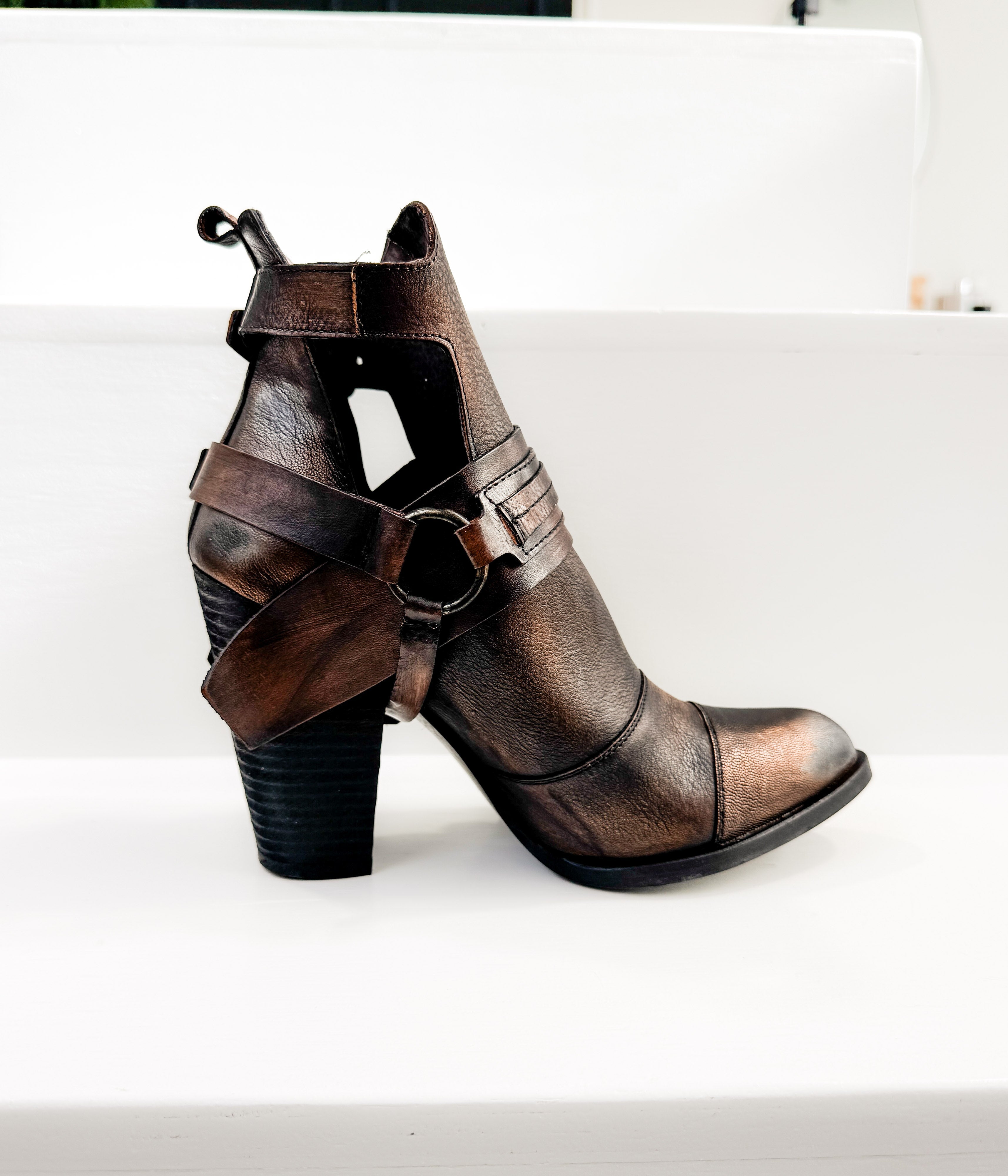 Shelia Boot With Removable Harness In Tan Made In Spain Leather