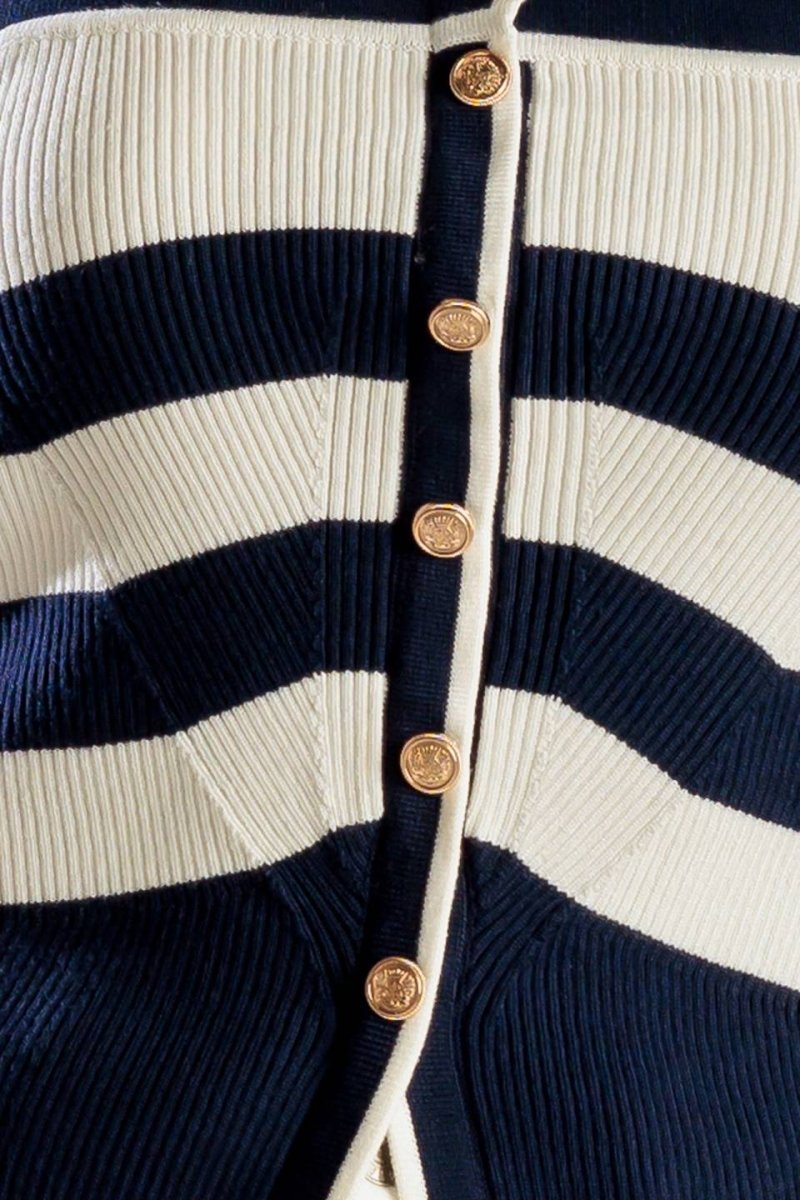 SHINE BRIGHT NAVY KNIT TOP - Love Salve