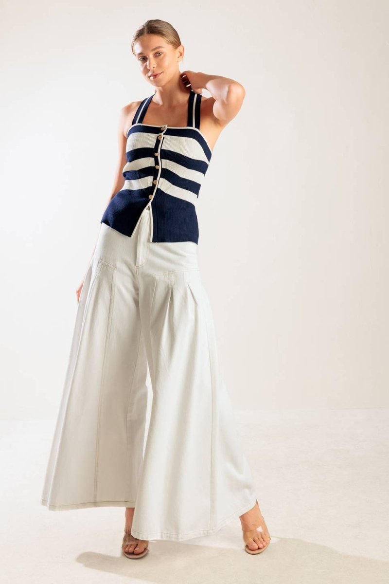 SHINE BRIGHT NAVY KNIT TOP - Love Salve