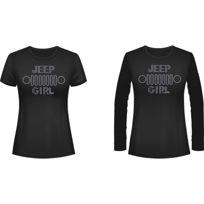 Jeeper Girl Grill Rhinestone Tee Short or Long  Sleeve