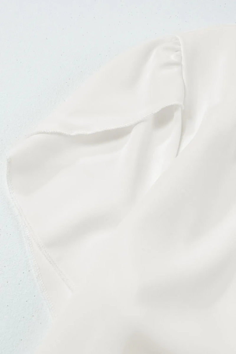 Short Sleeve Notched Blouse - Love Salve