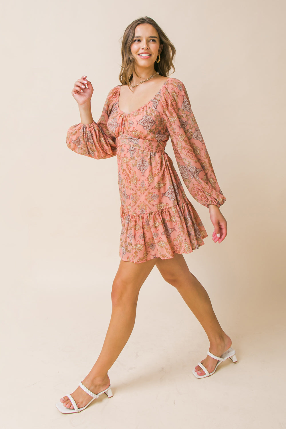 LAYER OF LOVE WOVEN MINI DRESS