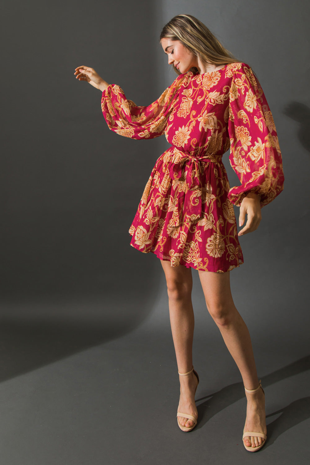ONE THAT GOT AWAY WOVEN MINI DRESS Flying Tomato