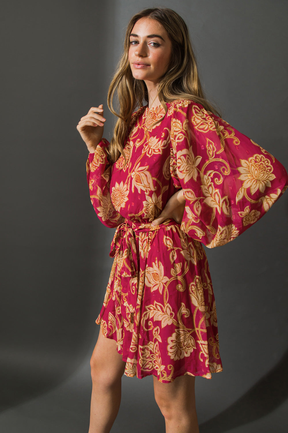 ONE THAT GOT AWAY WOVEN MINI DRESS Flying Tomato
