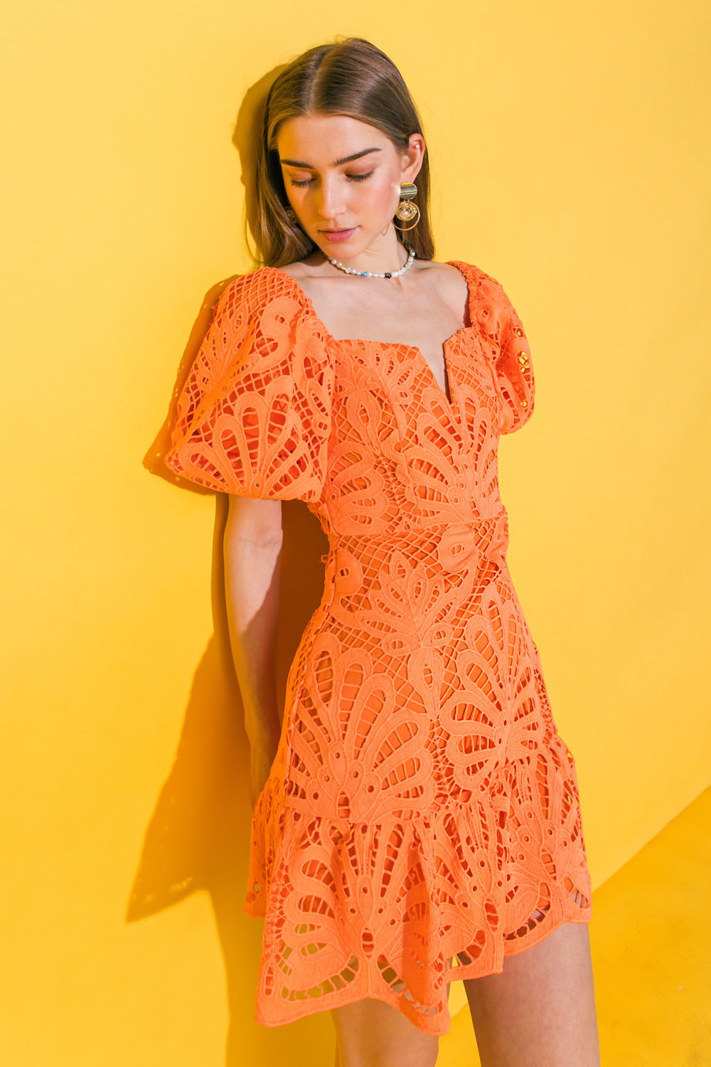 LIFETIME CELEBRATIONS LACE MINI DRESS Flying Tomato