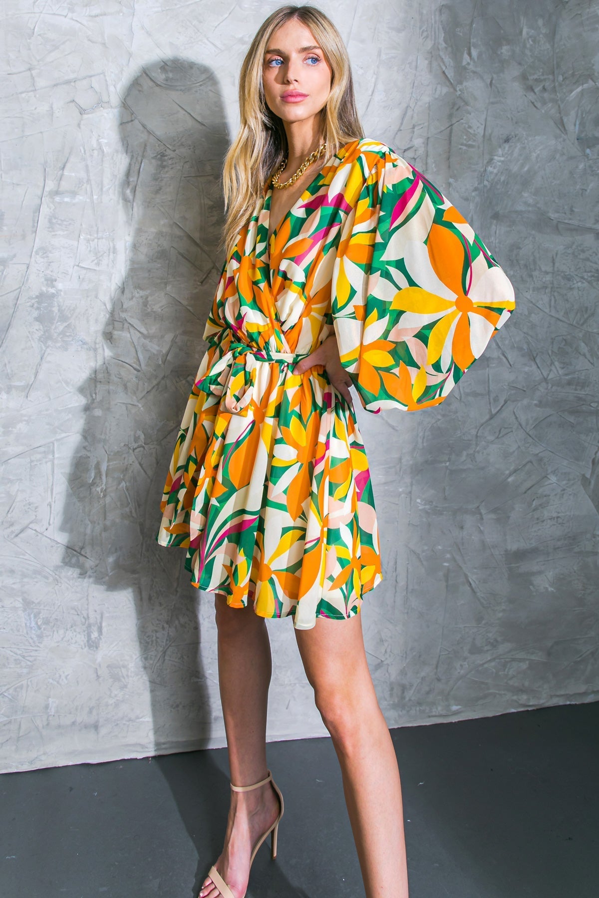 DARING HEART WOVEN MINI DRESS Flying Tomato