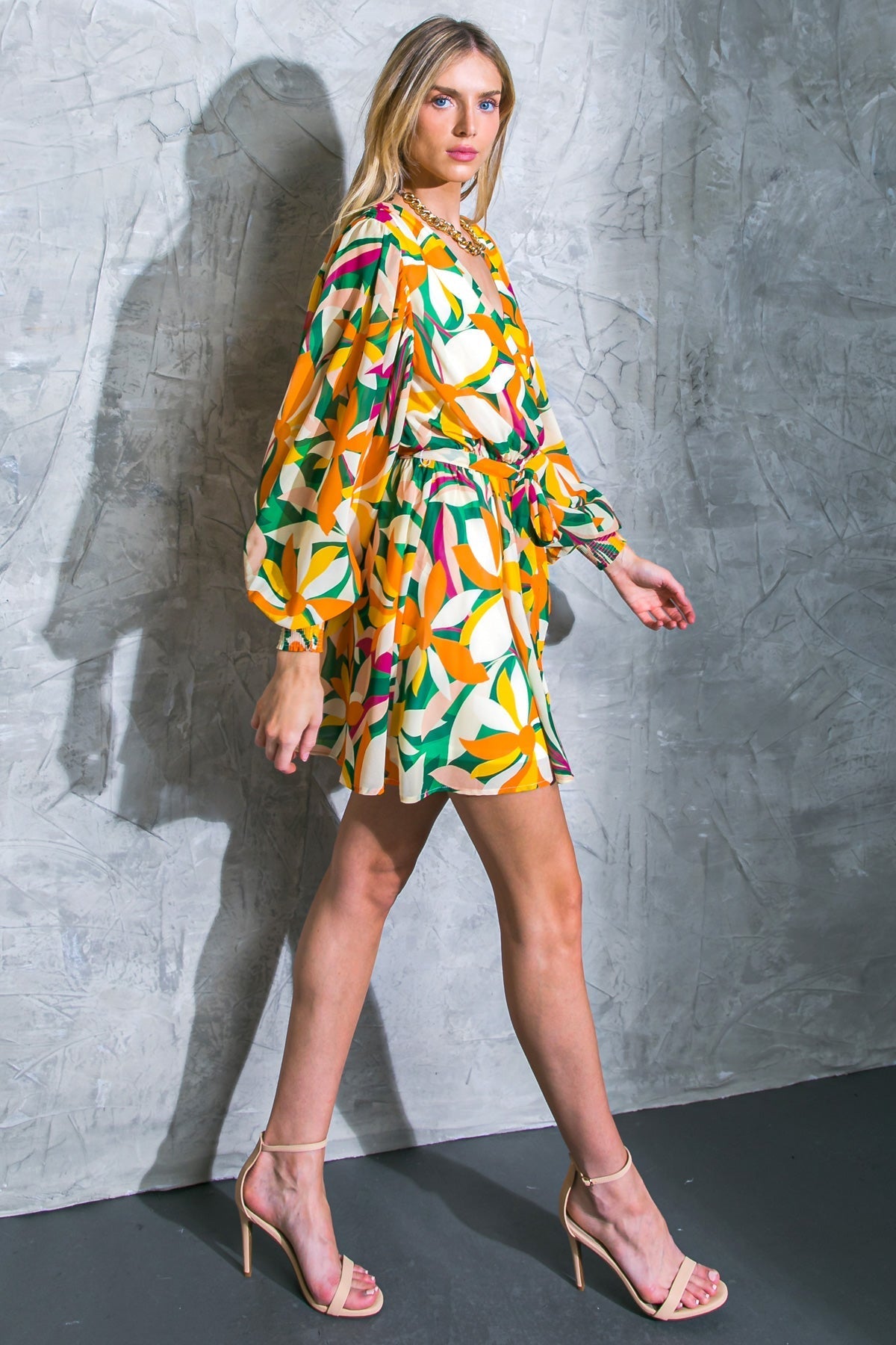 DARING HEART WOVEN MINI DRESS Flying Tomato