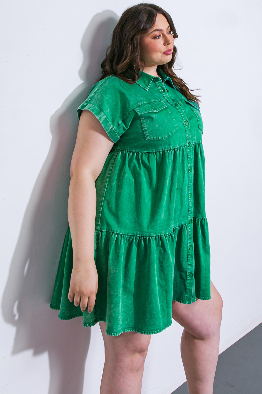 NO DULL MOMENTS DENIM MINI DRESS Flying Tomato