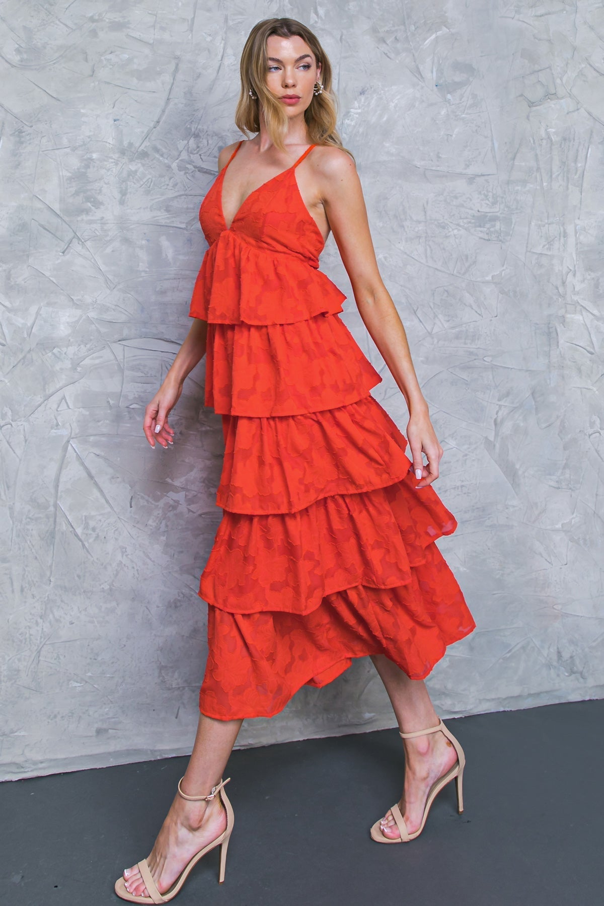 ISLAND AESTHETIC WOVEN MIDI DRESS Flying Tomato