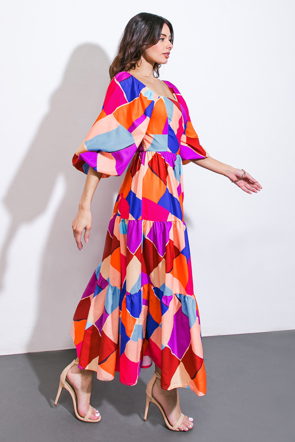 PULLING HEARTSTRINGS WOVEN MIDI DRESS Flying Tomato