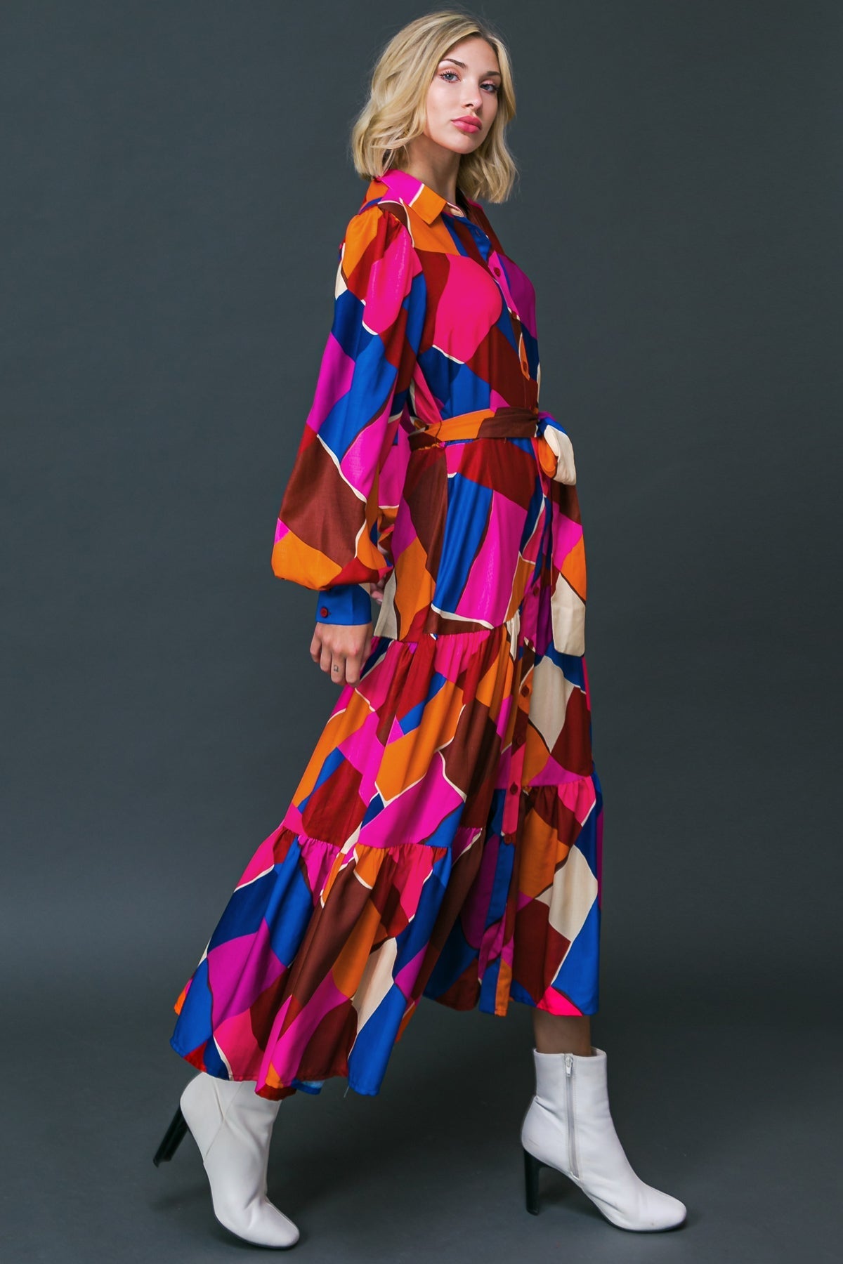 WISE WOMAN WOVEN MIDI DRESS Flying Tomato