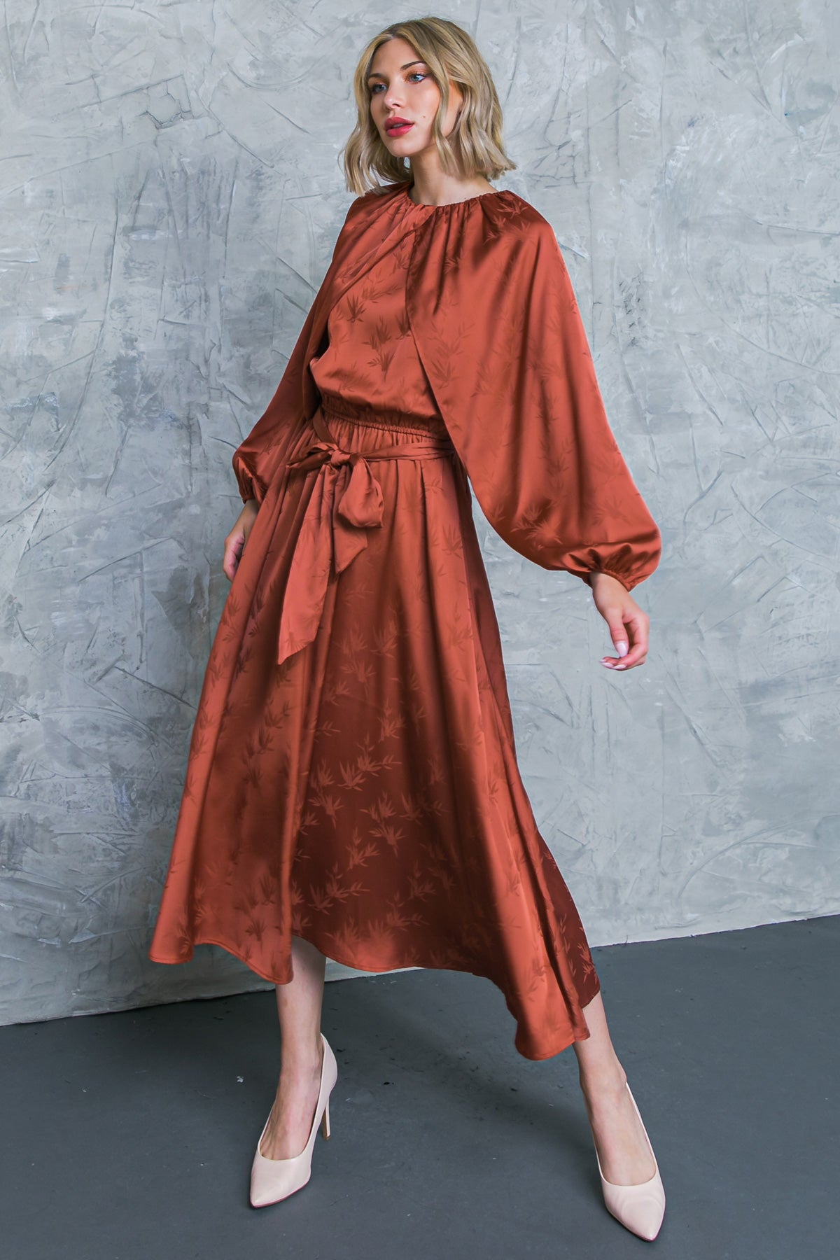 PROGRESS OVER PERFECTION SATIN MIDI DRESS Flying Tomato