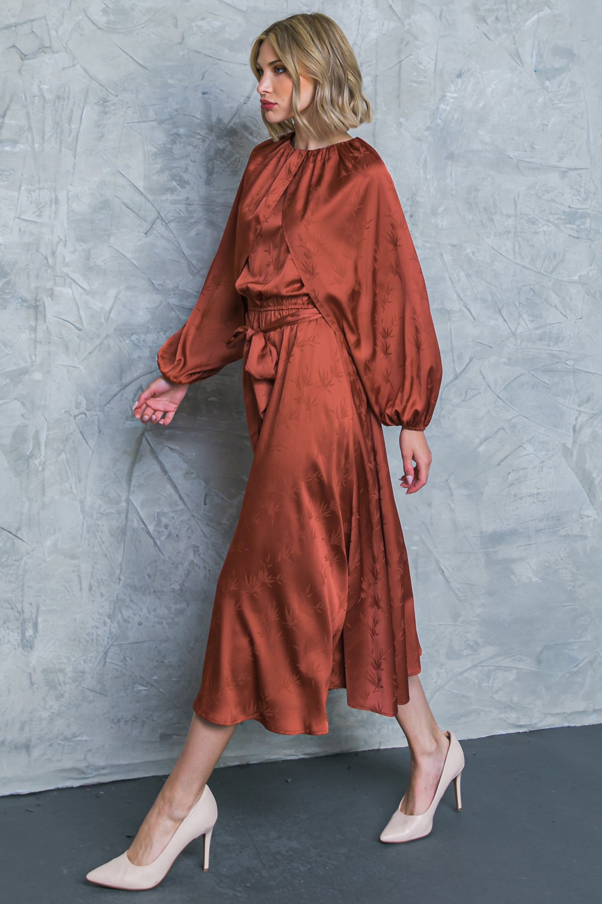 PROGRESS OVER PERFECTION SATIN MIDI DRESS Flying Tomato