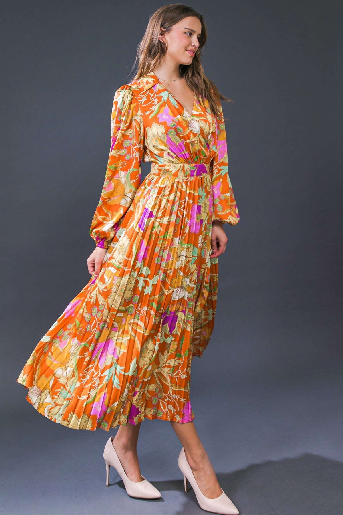 KEEP GETTING BETTER WOVEN MIDI DRESS Flying Tomato