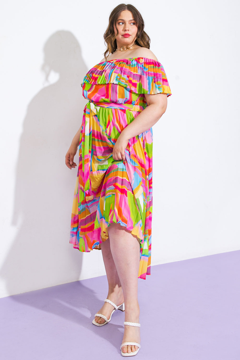 BLOSSOM BOULEVARD WOVEN MIDI DRESS Flying Tomato