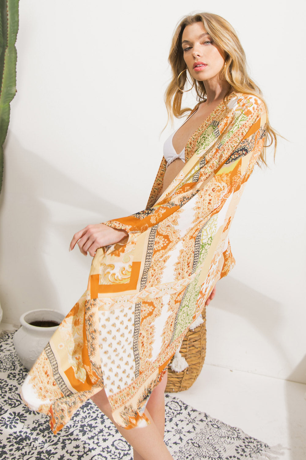 LOVE IN YOUR LIFE KIMONO MIDI COVER UP Flying Tomato