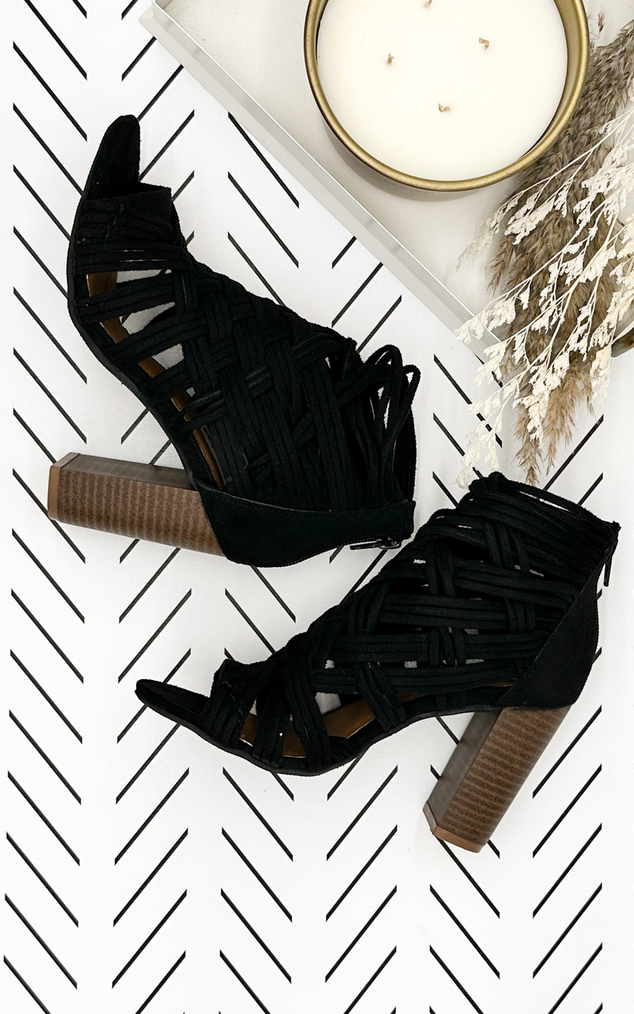 Silica Black Four Inch Heel Open Toe Sandal With Zipper Naughty Monkey