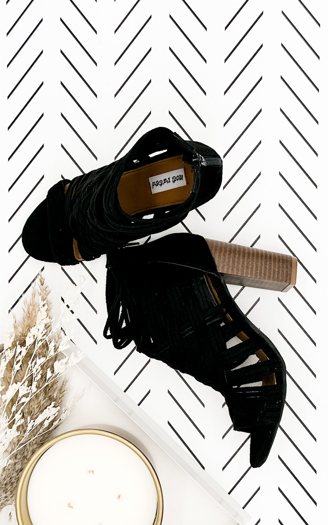 Silica Black Four Inch Heel Open Toe Sandal With Zipper Naughty Monkey