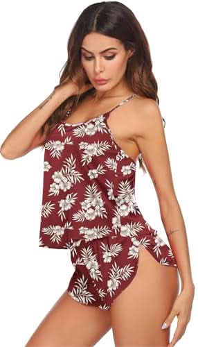 Silk Pajamas Set for Women Satin Backless Lingerie Pjs Cami Top and Shorts Nightwear - Love Salve 