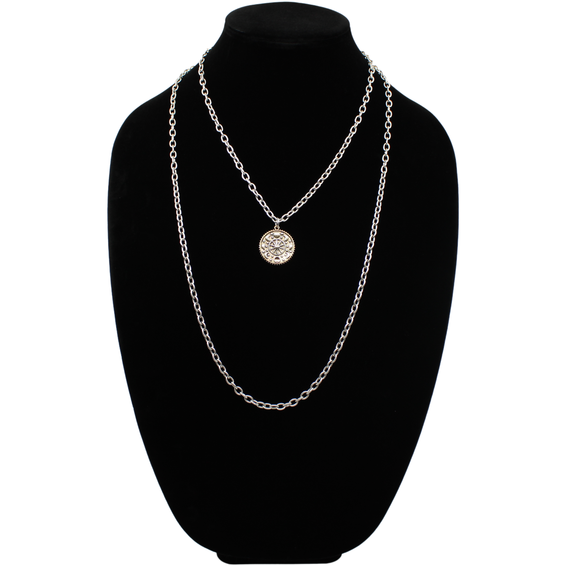 Trust Moon Phase Essential Necklace With Mixed Metal Pendant And Magnetic Clasp Katia Designs