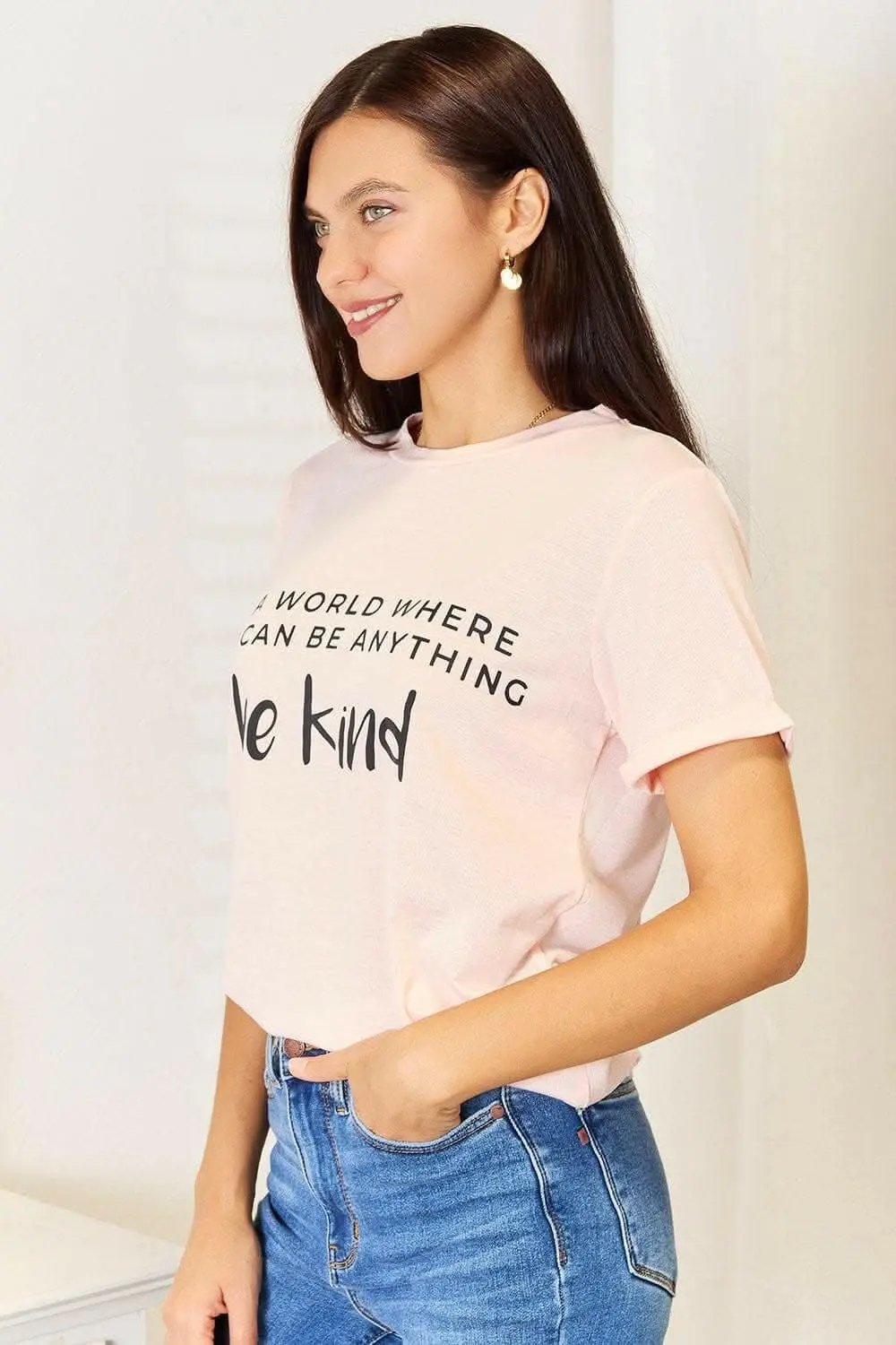 Love Statement Graphic Tee - Cuffed Sleeves, Soft Material, Sizes S-2XL - Love Salve 