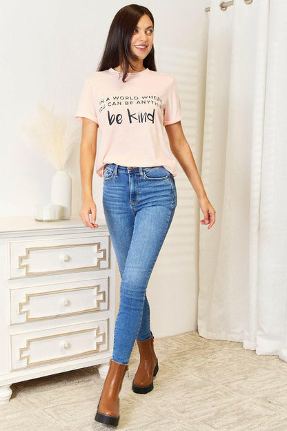 Simply Love Slogan Graphic Cuffed T-Shirt - Love Salve