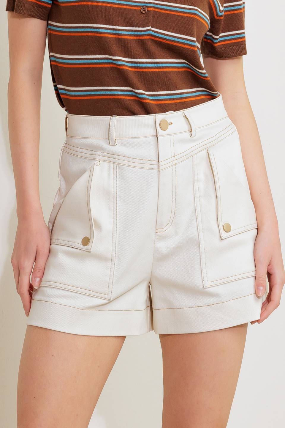 SIMPLY MINE CREAM WOVEN SHORT - Love Salve 