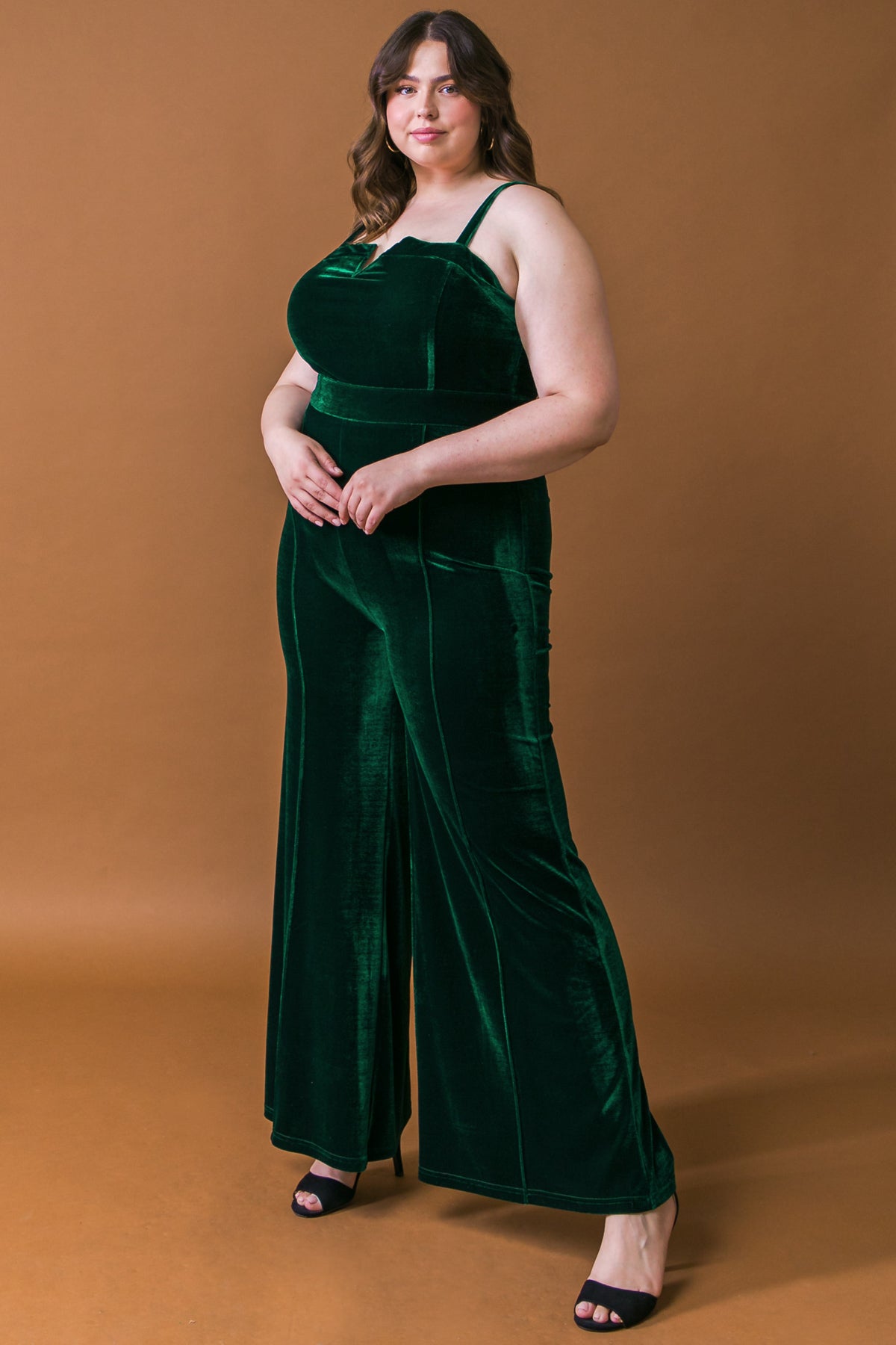 BLOW A KISS VELVET JUMPSUIT Flying Tomato