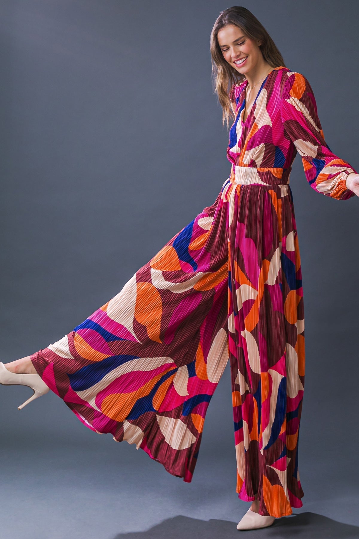 SET A TREND PLISSE JUMPSUIT Flying Tomato